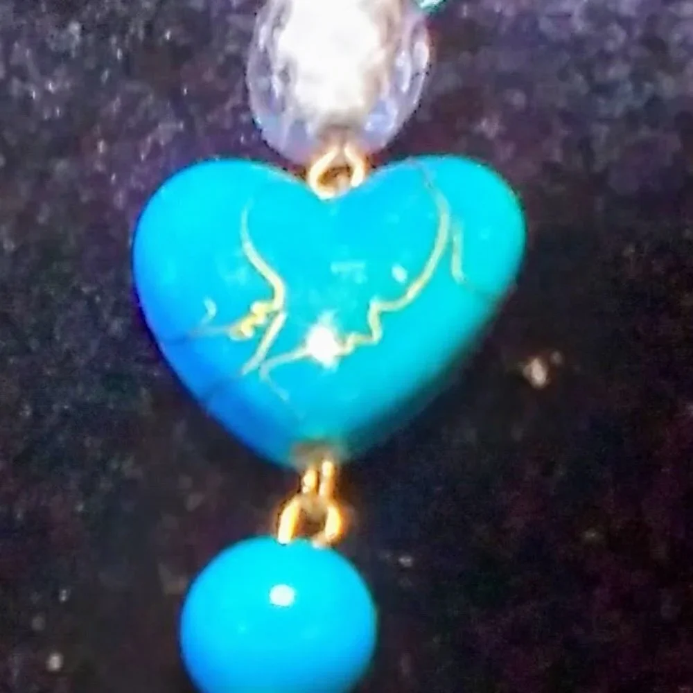 Beautiful Multi Beaded Necklace with Hearts